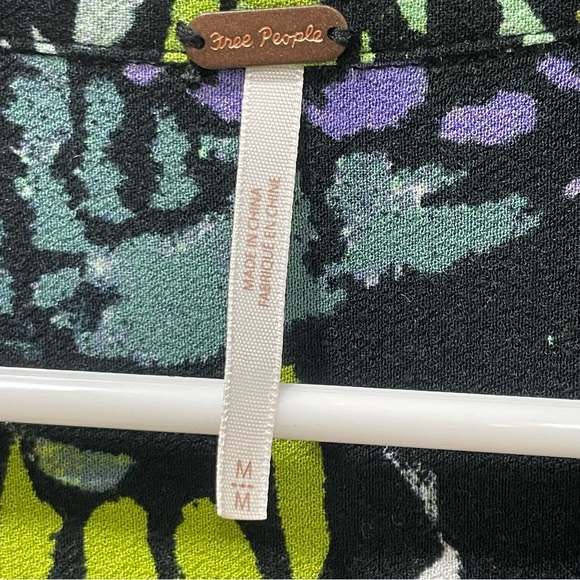 Free People Medium Field of Butterflies Tunic Dress Top High Low Black - Picture 12 of 16